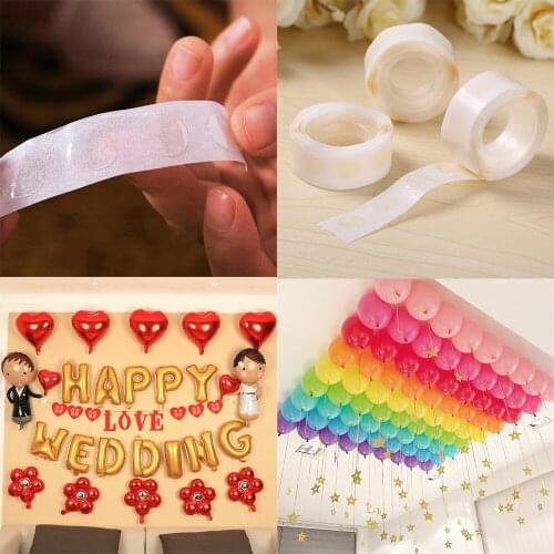 100 Pieces Balloon Sticker Paster Air Balloon Fixed Clip Glue Clamp Folder Party Tape Dot Point Double-faced Sticker Tape Roll