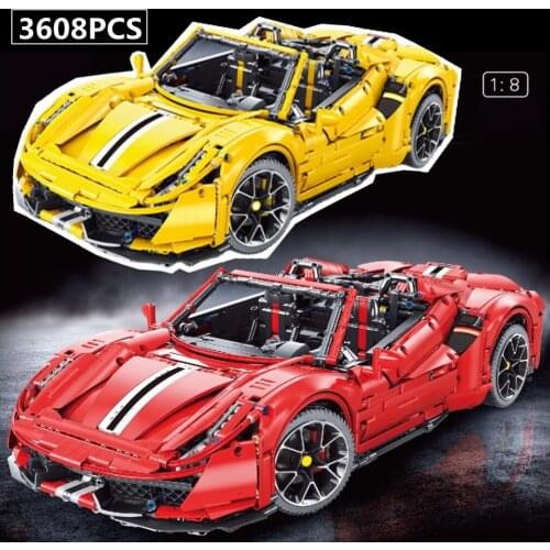 NEW IN STOCK Ferrarii 488 Racing Track SportsCar Roadster Model 1:8 Technology 42125 Building Blocks Bricks Accessorie Toys Gift