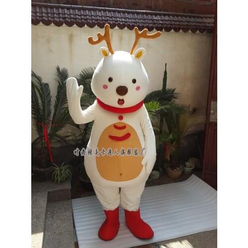 New Elk Mascot Costume Deer Cartoon Christmas Halloween Birthday Cosplay Apparel Animal Funny Dress