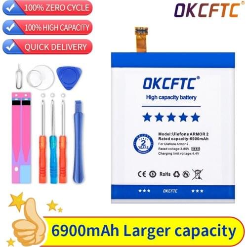 OKCFTC Original 6900mAh Armor 2 Battery For Ulefone Armor 2 Mobile Phone High Quality +Tracking Number