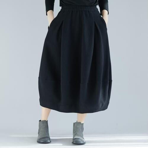 Autumn Winter Women High Waist Corduroy Skirt Female Elegant Long Skirt Elastic Waist Casual Skirt Skirts Women S435
