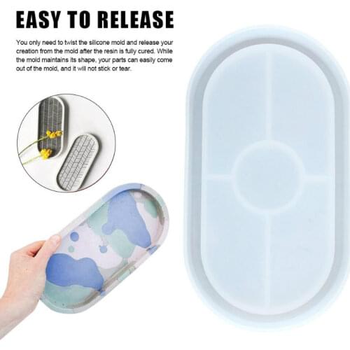 DIY Oval Mold Ashtray Mold Coaster Flexible Silicone Tray Mold Polygon Epoxy Resin Casting Molds Plaster Mold DIY Craft Tool