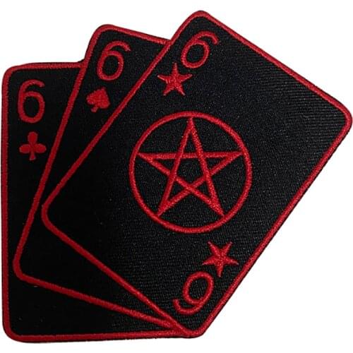 Poker Cards Patch Embroidery Stickers Patch Sew On Iron-on Arm Badge For Jeans Clothing Hats Garments Accessories Decoration