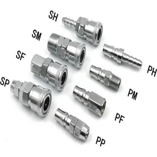 Pneumatic fitting C type quick connector high pressure coupling SP SF SH SM PP PF PH PM 20 30 40 inch thread (PT)