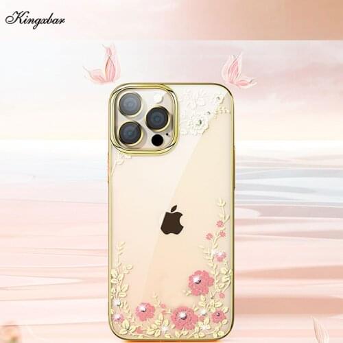 Clear Shockproof Phone Case for iPhone 13/13 Pro Max/12 Pro Max Bling Crystal for Women Hard Back Cover 12 pro KINGXBAR