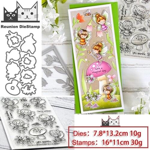 Reunion Bee Fairy Metal Cutting Dies and Stamps Stencil for DIY Scrapbooking Photo Album Embossing Decorative Paper Card