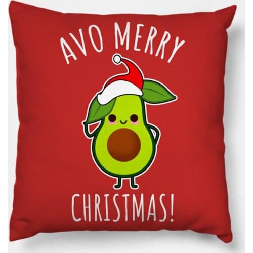 Avocado Christmas Cushion Cover Nordic Plaid Pillowcase Christmas Decorations For Home Navidad Decor Happy New Year Xmas Decor