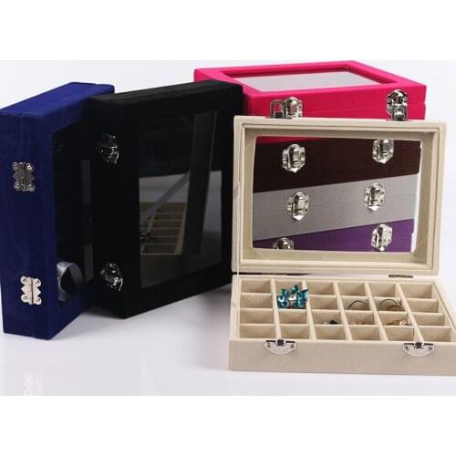 24 Grid silver pendant jewelry box jewelry display box Nail Art Case Storage Box Gem For Pebbles Bead Rhinestone Box nail tools