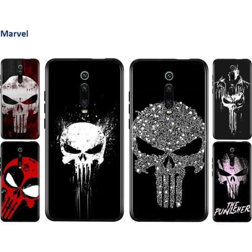 Silicone Cover Marvel Punisher Skull For Xiaomi Redmi 9 9T 9C 8 7 6 Pro 9AT 9A 8A 7A 6A S2 5 5A 4X Plus Phone Case