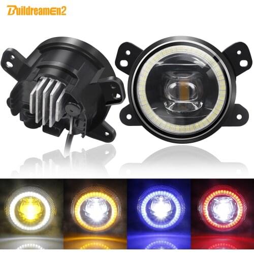 2 X LED Fog Light with Angel Eye DRL Daytime Running Lamp 30W 8000LM Car Front Bumper Fog Lamp For Jeep Wrangler Grand Cherokee