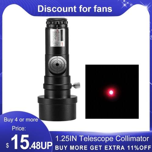 1.25IN Telescope Collimator 2INCH Adapter Reflector Telescope Newtonian SCA Laser Collimation 7 Brightness Level Astronomical