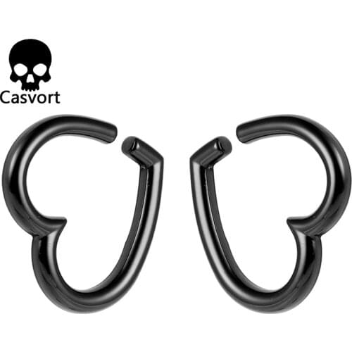 Casvort 2 PCS new arrival ear weight 316 L stainless steel heart ear gauges piercing tunnels body jewelry lot pair selling