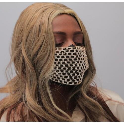 StoneFans Bling Eye-shaped Crystal Rhinestone Mask for Women Jewellery Party Fashion Elastic Mask jewelry Charms Dance Cosplay