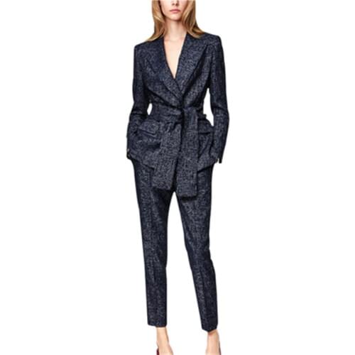 Fashion Pant Suits Women New High end Business wear suit female autumn temperament British wind small Two-piece suit Female