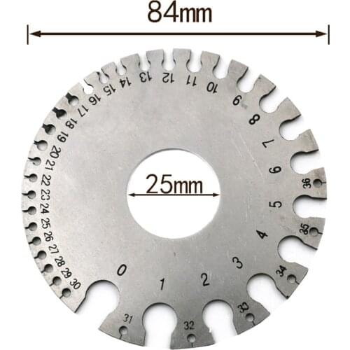 Stainless Steel 0-36 Round AWG Wire Thickness Ruler Gauge Diameter Measure Tool Metal Welding Gauge for Wood, Wire, Hardware