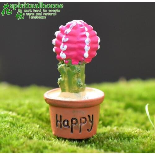 1 Piece Simulation Cactus Green Desert Succulent Cereus Plant Small Statue Figurine Little Crafts DIY Miniatures Ornament