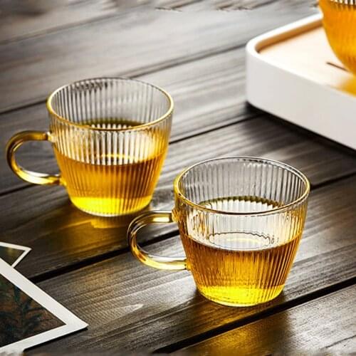 120ml Vertical Grain Glass Transparent Cup Borosilicate Teacup Glass Household Cup Transparent Glass Teacup Glass