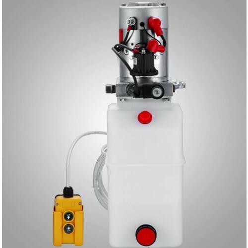 12V 8 Quart Car Lift Hydraulic plastic Pump Power Supply Unit Single Acting for Dump Traile