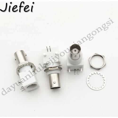 2Pcs Board PCB Mount Right Angle BNC Female Jack With Nut Bulkhead Connector