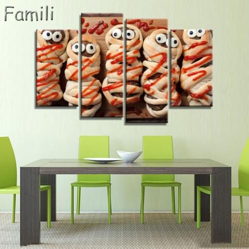 4pieces of modular landscape canvas art Norway Lofoten Coast Winter HD print on the canvas for living room modern home painting