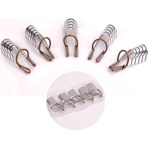 5Pcs/set Reusable UV Gel Acrylic Tip Women Aluminum Nail Art Extension Guide Form Stencil Manicure Finger Rest Tool Random Color