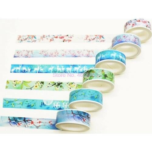 500pcs Flower Falls And Blow Decorative Washi Tape DIY Scrapbooking Masking Tape School Office Supply Escolar Papelaria
