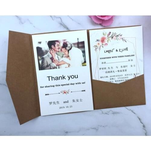 Free Shipping 50X Craft Navy blue Gray Laser Cut tri-fold Wedding Invitation Cards Kit Personalized Pocket Invite Envelope RSVP