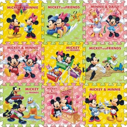 9pcs/pack Mickey Minnie mat 30x30cm per piece Baby Children Play Floor Mat Frozen Mickey foam mat Game mat Crawling mat