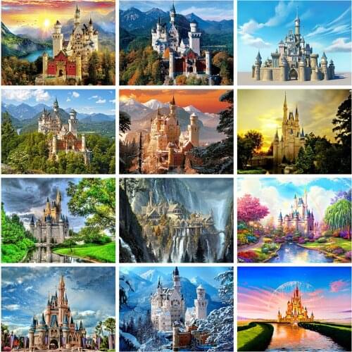 Diamond Painting Castle Embroidery Cross Stitch Mosaic Scenery 5D DIY Full Square Rhinestone Pictures Home Decor