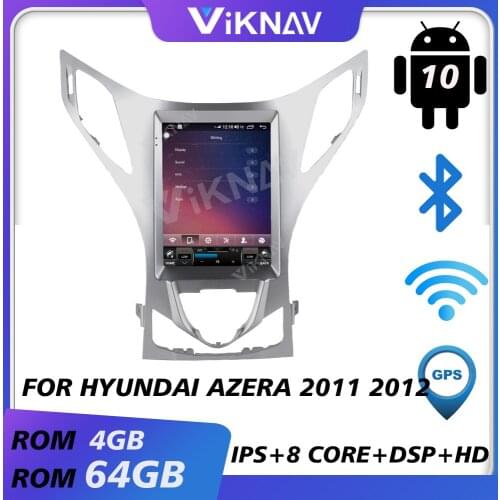 Car gps navi video multimedia player for hyundai azera 2011 2012 android auto radio car audio tape recorder vertical screen