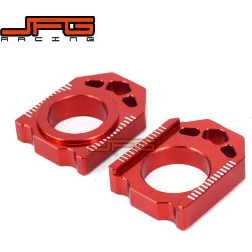 BILLET ALUMINUM REAR CHAIN ADJUSTER AXLE BLOCKS FOR CR125R 250R CRF250R CRF250X CRF250 CRF450R CRF450X CRF450 DIRT BIKE