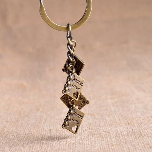 Vintage Alloy Secret Love Photo Album Key Rings Musical Instrument Keychain Pendant Gift For Friends 10PCS