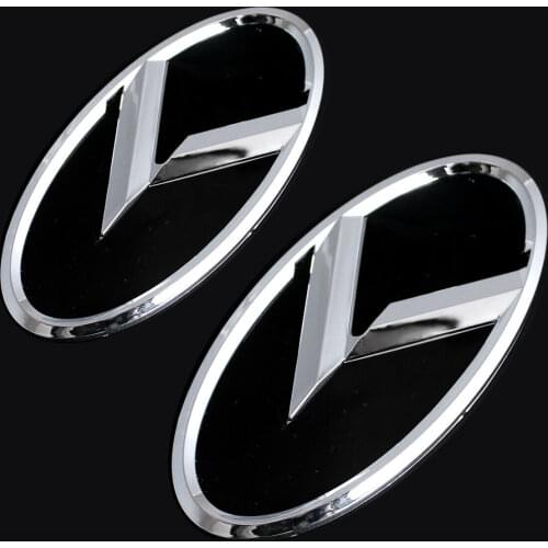 Silver Black Car Front Hood Trunk Emblem K Logo Badge KIA K5 FORTE RIO OPTIMA
