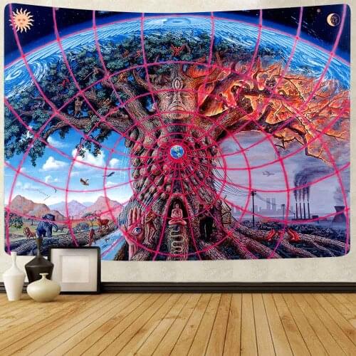 Tool Band Poster Tapestry Tree of Life Wall Hanging Tapestries for Living Room Bedroom Home Blanket Beach Towel Decor