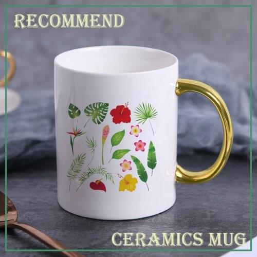Beautiful plants ceramics Mug,Vintage mugs,Flower Tea Set Coffee Cup,Water Milk Coffee Drinkware Gift KTZW-018
