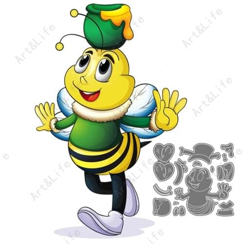 Hot New Metal Cutting Dies Lovely Bee and Honey Stencils for Making Scrapbook Album Birthday Paper Cards Embossing Cut Die
