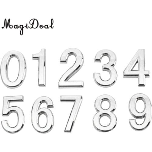 MagiDeal Silver Sticky Numeric Digit Plastic Self-Adhesive House Hotel Door Number for House Hotel Number Plate