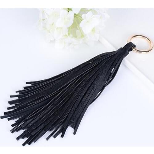 Fashion Brand PU Leather Tassels Women Keychain Bag Pendant Accessories Car Key Chain Ring Holder Jewelry llavero R259