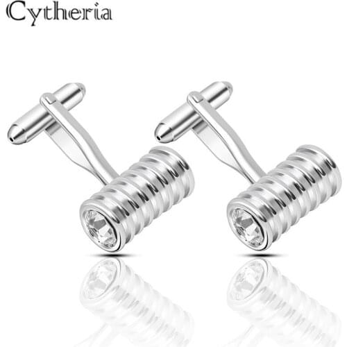 New arrival mens fashion cufflinks silver color creative tube shape cufflinks high quality jewelry accessories