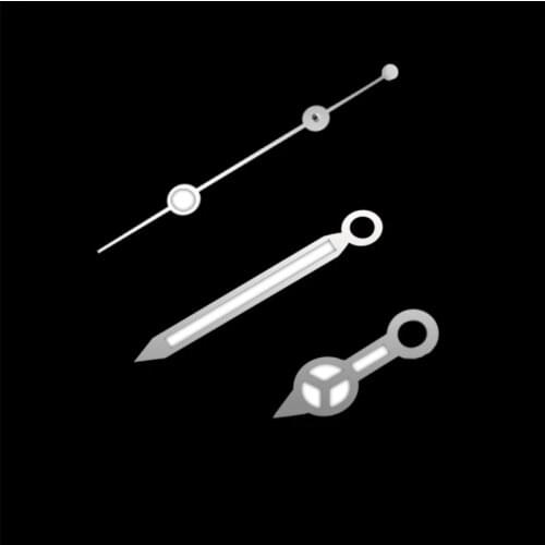 1 Set of Watch Accessories Silver Hands Green Blue Luminous Suitable for ETA 2824/2836 Mingzhu 2813 NH35/NH36 Movement