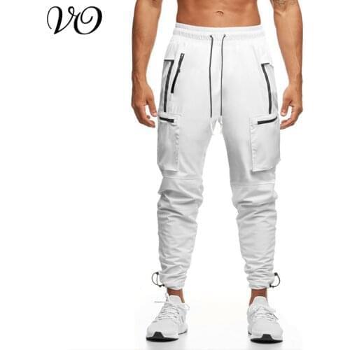 2020 spring and autumn new fitness sports mens trousers jogger streetwear casual pants waterproof stretch pants