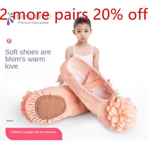 New Coming Flower Petal Canvas Ballet Shoes Split Sole Suede Ballerina Girls Women Dancewear Salsa Slippers Gym Yoga Lady Jazz