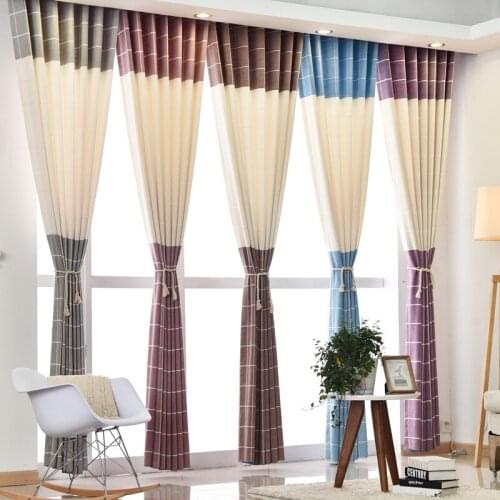 New Thick Linen Lattice Curtain Cloth, Refreshing Engineering Shading Cloth, Good Sag and Feel Curtains for Living Room Bedroom