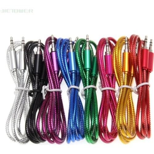 Wholesale New Factory Price New 3.5mm jack Bright blink Auxiliary Audio Cable Male To Male Aux Cables Good de audio 50pcs/lot