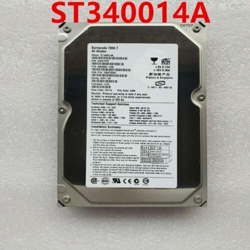 Original New HDD For Seagate 40GB 3.5" IDE 2MB 7200RPM For Internal HDD For Desktop HDD For ST340014A