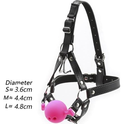 Puppy play Head harness with Nose Hook Ball Gag, fetish SM restraint silicone Open mouth gag Adult games products Sex toys