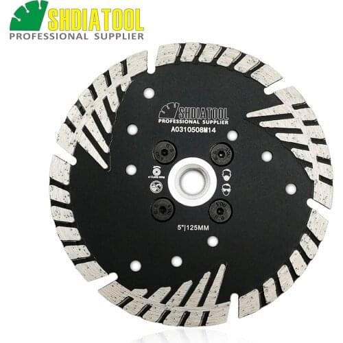 SHDIATOOL 1pc 125mm Hot pressed Diamond turbo Blade with Slant protection teeth 5inch cutting disc