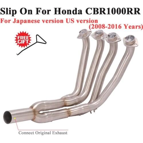 Slip On For Honda CBR1000RR 2008 - 2016 2015 Motorcycle Exhaust System Escape Modify Front Link Pipe Connect Original Muffler