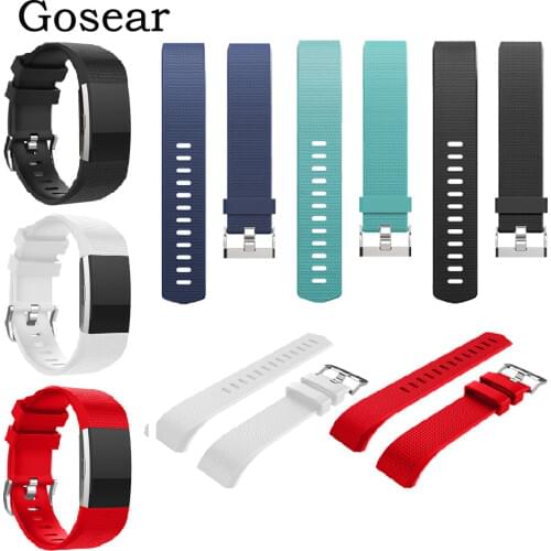 Gosear Silicone Replacement Watch Band Watch Strap Banda Bande Band for Fitbit Charge 2 Charge2 Bracelet Watchband Accessory