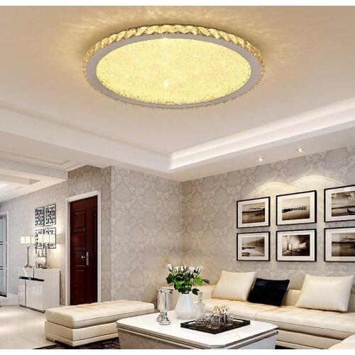 Modern Remote Control Crystal LED Ceiling Lights K9 Crystal Circular Square Ceiling Lamps For Living room Bedroom lights lustre